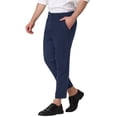 thumbnail image 5 of Lars Amadeus Men's Casual Solid Color Flat Front Cropped Ankle-Length Dress Pants, 5 of 6
