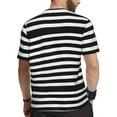 thumbnail image 2 of Wukai Black And White Stripes Print Men's Short-Sleeved Mesh T-Shirt,Quick-Dry Short Sleeve Workout T-Shirt-3X-Large, 2 of 8