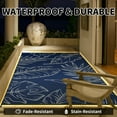 thumbnail image 3 of SIXHOME Outdoor Rug with LED Strip Lights 8'x10' Waterproof Reversible Patio Rug Portable Tropical Indoor Outdoor Rug Plastic Straw Rug for RV Camping Garden Picnic Deck Backyard Blue and Gray, 3 of 8