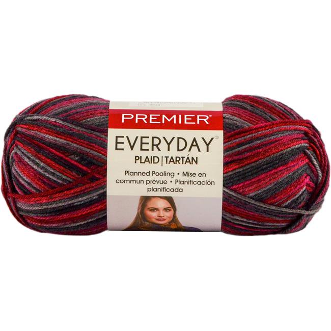 Premier Everyday Plaid Yarn Red Black