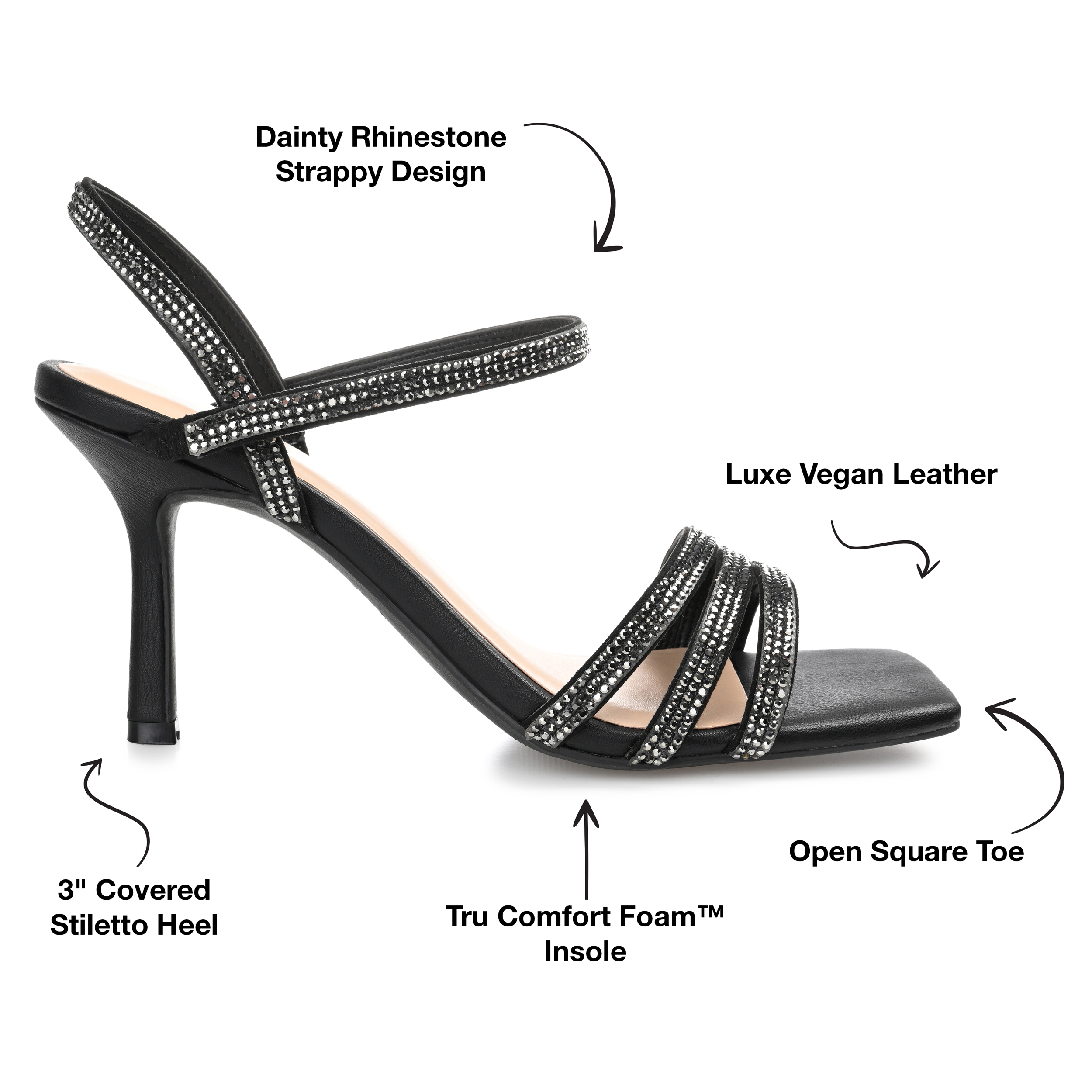 Journee Collection Womens Coraa Tru Comfort Foam Open Toe Mid Stiletto Pumps