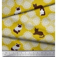 thumbnail image 2 of Soimoi Tissu en Coton Imprimé Floral & Animal Chat pour Couture, Largeur 42 Pouces, 2 of 3