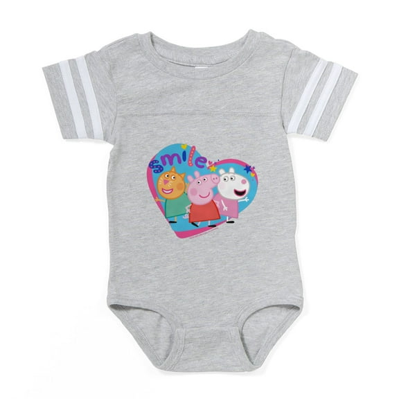 CafePress - Peppa Pig Smile Hearts - Cute Infant Baby Football Bodysuit