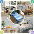 thumbnail image 4 of Blue White Checkerboard Checkered Pattern Rectangle Tablecloth 60"x84",Waterproof Polyester Rectangle Table Cloth, Wipeable Spillproof Polyester Tablecloth for Dining, Camping, Indoor and Outdoor, 4 of 5