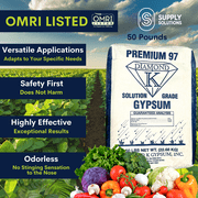 Diamond K Gypsum Organic Garden Grass Plant Food Lawn Fertilizer (50 Pounds)