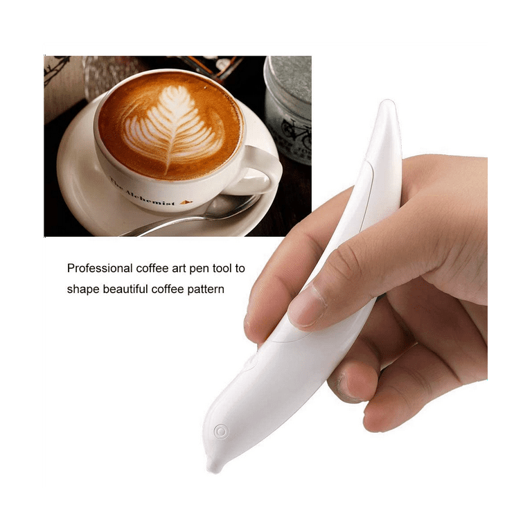 HizGon Latte Art Pen, Cinnamon Pen White Coca Latte Pen Electric Bird Coffee Pen for Latte & Food DIY, Spice Pen Cake Decoration Pen Coffee Carving Pen