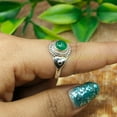 thumbnail image 4 of Green Onyx Stone 925 Sterling Silver Handmade Statement Wedding Ring Gif Jewelry For Her, 4 of 5