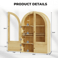 thumbnail image 2 of Flictozena Wall Mounted Arched Medicine Cabinet, Bathroom Storage Cabinet with Glass Doors and Adjustable Shelves, Over The Toilet Floating Cabinet for Small Spaces, Natural, 2 of 7