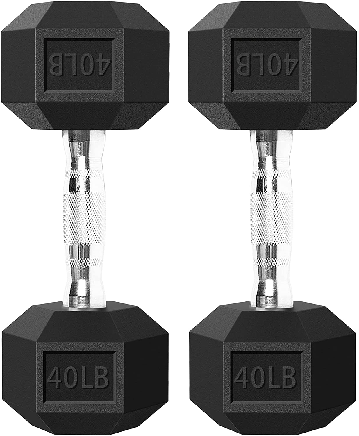 Balelinko Hex Dumbbells Set Free Weight Rubber Coated Cast Iron Hex Black Dumbbell,Pair (3lb,5lb