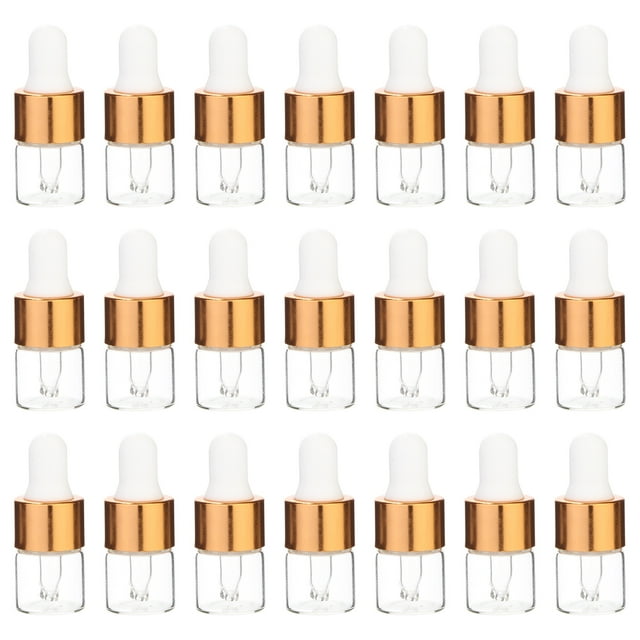 100 botellas de aceite esencial rellenables de 1 ml con gotero, de vidrio