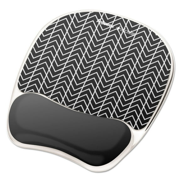 Fellowes Photo Gel Mouse Pad with Wrist Rest with Microban Protection, 7.87 x 9.25, Chevron Design