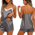 thumbnail image 6 of QSXADF Women's Pajama Set Tops And Shorts Set Lace Tank Top Pajama Set Shorts Bridal Style Casual Women Summer Pajamas Soft Loungewear, 6 of 6
