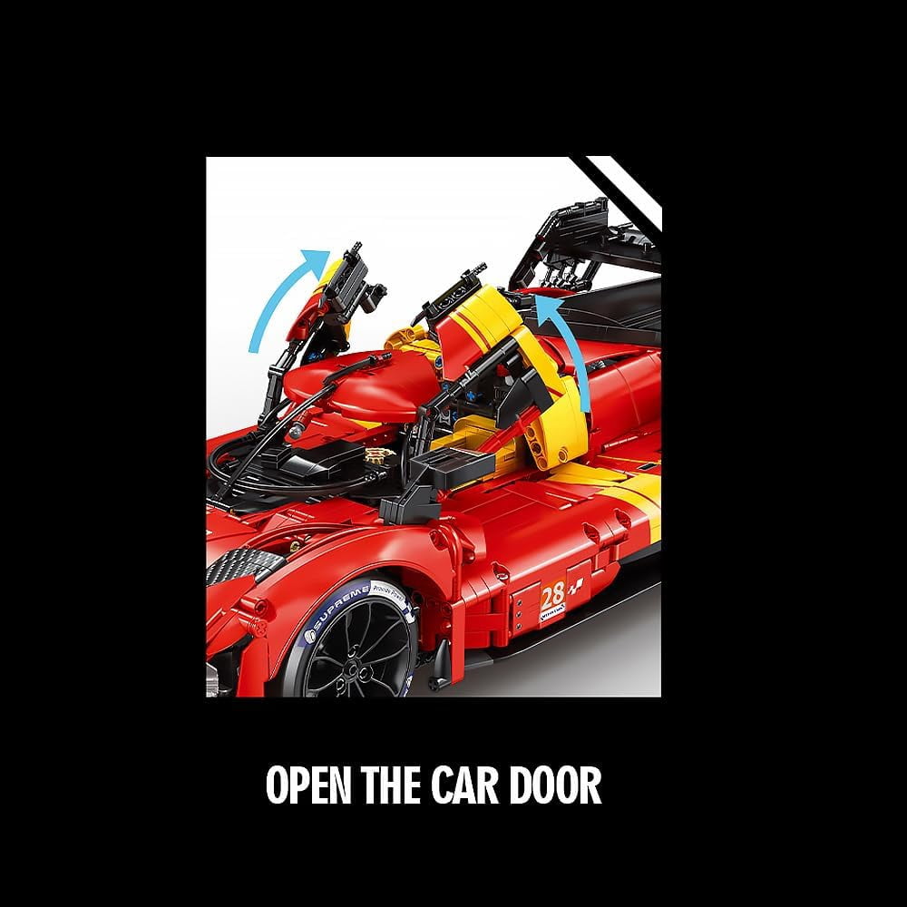 1:8 Le Mans Supercar 499P Race Car Toy Model Building Kit, Car Enthusiast Collection Ornament, Adult Collection Grade Mechanical Building Blocks (3350 PCS)