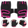 thumbnail image 3 of Gym Gloves Exercise Yoga Non-Slip Half Finger Fitness Gloves for Man Woman (Black Pink S/M), 3 of 6