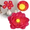 thumbnail image 3 of Artificial 10cm Rose Red Lotus Flower Head, 2-Pack Lifelike Water Lily Bloom for Vase and Home Decor, 2PCS (Rose Red), 3 of 5