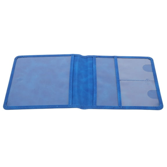 HEMOTON Car Insurance Holder in Blue PU Leather for Organizing Documents with Multifunctional Design 4.5 x 3.2 Inches