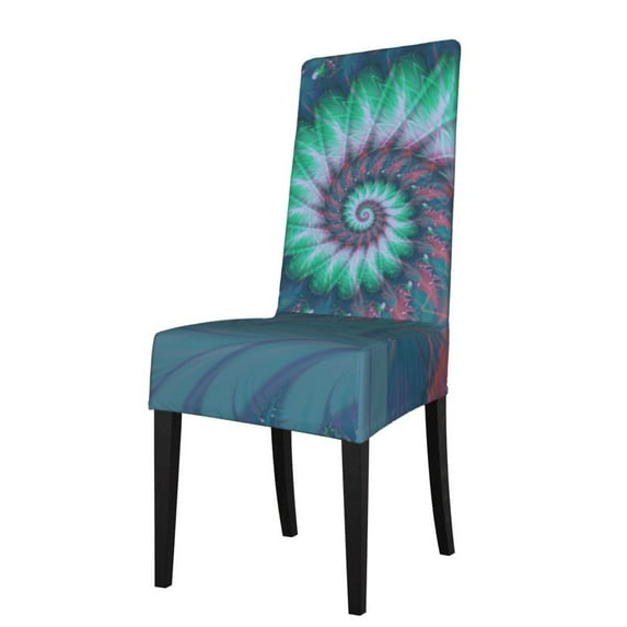 ZICANCN Dream Spiral Geometry Chair Protectors Seat Covers , Dining Chair Slipcovers for Dining Room Hotel Kitchen Blue Abstract Fractal