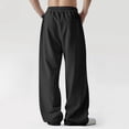 thumbnail image 3 of Uwinwear Men's Baggy Loose Fit Sweatpants Casual Drawstring Pants Y2K Wide Leg Stretchy Pants with Pockets Street Outdoor Fitness Jogging Pants,Black,XXXL, 3 of 4