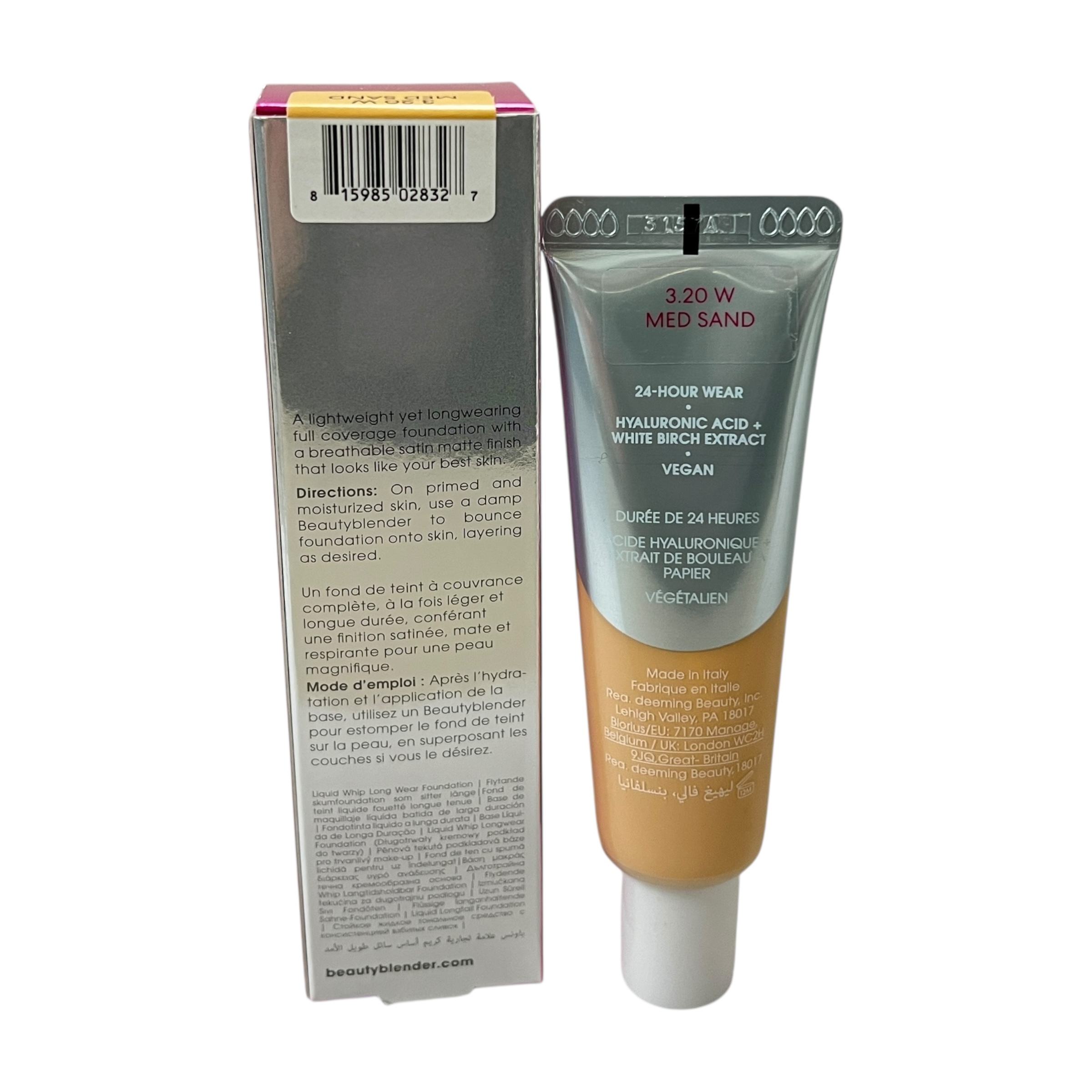 Beauty Blender Bounce Foundation Liquid Whip Long Wear Foundation 1 fl oz 3.20 W Medium Sand