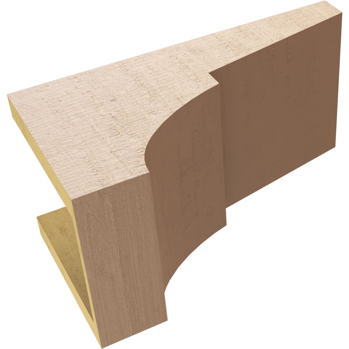 7"W x 14"D x 7"H Wide Monterey Rough Cedar Woodgrain TimberThane Corbel, Primed Tan