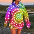 thumbnail image 2 of Edvintorg Sweatshirts for Women Tie Dye Printed Long Sleeve Loose Casual Hoodies Fall Winter Pullover Tops with Pockets Women Fashion Watermelon Red XL, 2 of 5