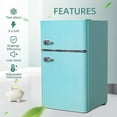 thumbnail image 3 of 3.2 Cu. Ft. Retro Compact Mini Bar Fridge with Freezer, Two (2) Door, Removable Shelf for Office Home Dorm Garage, 3 of 4