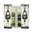 thumbnail image 2 of CADecor Skull Window Kitchen Curtain, Black Heart Skull Window Treatment Panel Curtains,26x39 inches,Set of 2, 2 of 3
