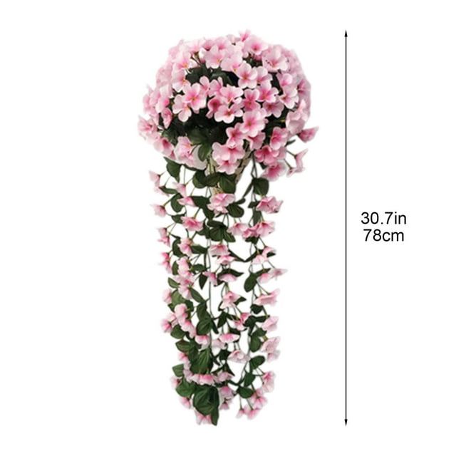 Fesfesfes Rattan Flower Basket with Artificial Roses,Hanging Planter Decor for Balcony Railings,Office Partitions Garden