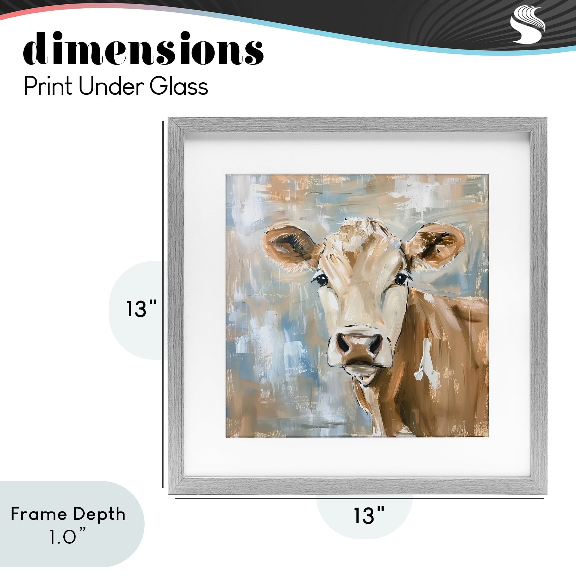 Stupell Industries The Brown Cow Abstract Gray Framed Print Under Glass, design by Tina LeCour