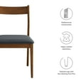 thumbnail image 2 of Modway Solara Vegan Leather Wood Dining Side ChairsSet of 2 in Walnut Black, 2 of 10