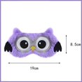 thumbnail image 3 of Antifaz para dormir de animales, para mujeres, niños y niñas, de seda de felpa, 3D, esponjoso, opaco, antifaz para dormir, lindo antifaz para dormir, siesta de viaje (búho-púrpura) brillar Electrónica, 3 of 5