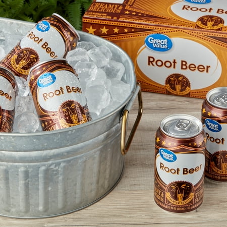 Great Value Root Beer Soda Pop, 12 fl oz, 12 Pack Cans