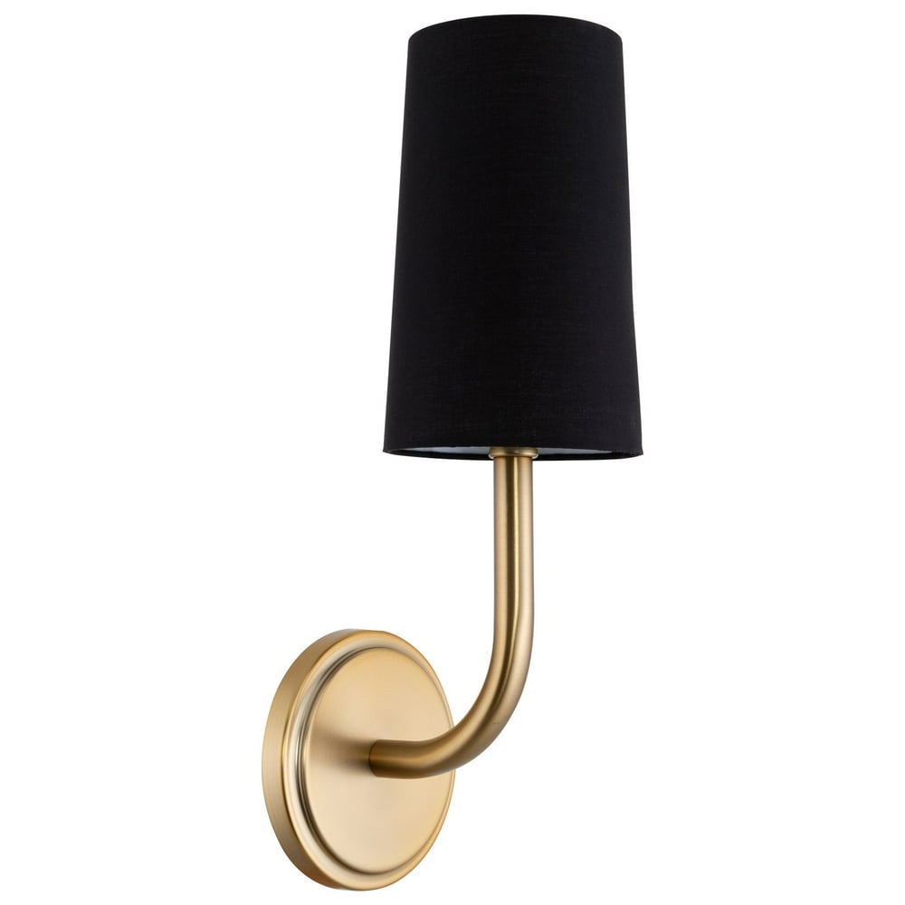 Kira Home Geneva 17" Wall Sconce/Wall Light + Black Fabric Shade, Warm