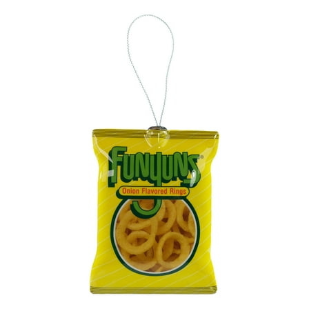 Funyuns Onion Flavored Rings Decoupage Christmas Ornament, Yellow, Plastic, By Ruz