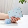 thumbnail image 2 of Sonducket Cartera de cuero con tarjetero para mujer, monedero pequeño elegante con corazones bordados para mujer Carteras B, 2 of 6