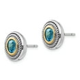 thumbnail image 2 of Sterling Silver w/14k Blue Topaz Earrings, 2 of 3