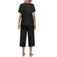 thumbnail image 2 of Ekouaer Women's Pajamas Set Short Sleeve Top With Capri Pants Pjs Lounge & Sleepwear Set, 2 of 3
