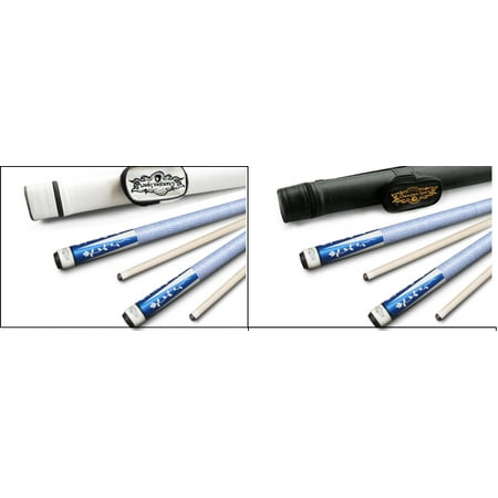 White Pool Cue Stick - Champion Gator Blue TR5 Pool Cue Stick (5/16 x18), White Hard Case, Cuetec Glove (18 oz, 13 mm)