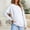White, variant on Ayfxijin Pullover Sweaters for Women,Women's Casual Long Sleeved V-neck Pullover Solid Color Shoulder Sports
