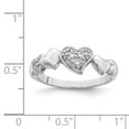 thumbnail image 3 of Sterling Silver Rhodium-plated CZ Heart Ring - Size 8, 3 of 3