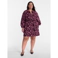 thumbnail image 2 of Terra & Sky Women's Plus Cotton Balloon Sleeve Tie Waist Tunic Dress, Sizes 0X-5X, 2 of 5
