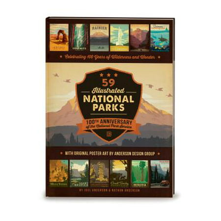 59 Illustrated National Parks - Hardcover : 100th Anniversary of the National Park (Best National Parks To Visit In July)
