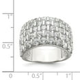 thumbnail image 5 of Auriga Fine Jewelry 925 Sterling Silver Cubic Zirconia Wide Band Ring Size 8 for Women, 5 of 6