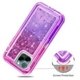 thumbnail image 3 of For Apple iPhone 11 Pro Tough Defender Sparkling Liquid Glitter Heart Case Cover Pink/Purple, 3 of 4