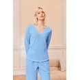 thumbnail image 2 of Ekouaer Women' 2 Piece Pajamas Fuzzy Fleece Sleepwear Set Long Sleeve Outfits 2025 Fall Loungewear, 2 of 6