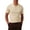 Beige, variant on Kallspin Men's Vintage Knitted Polo Shirt Short Sleeve Solid Collared Golf Shirts with Button(Black,Small)
