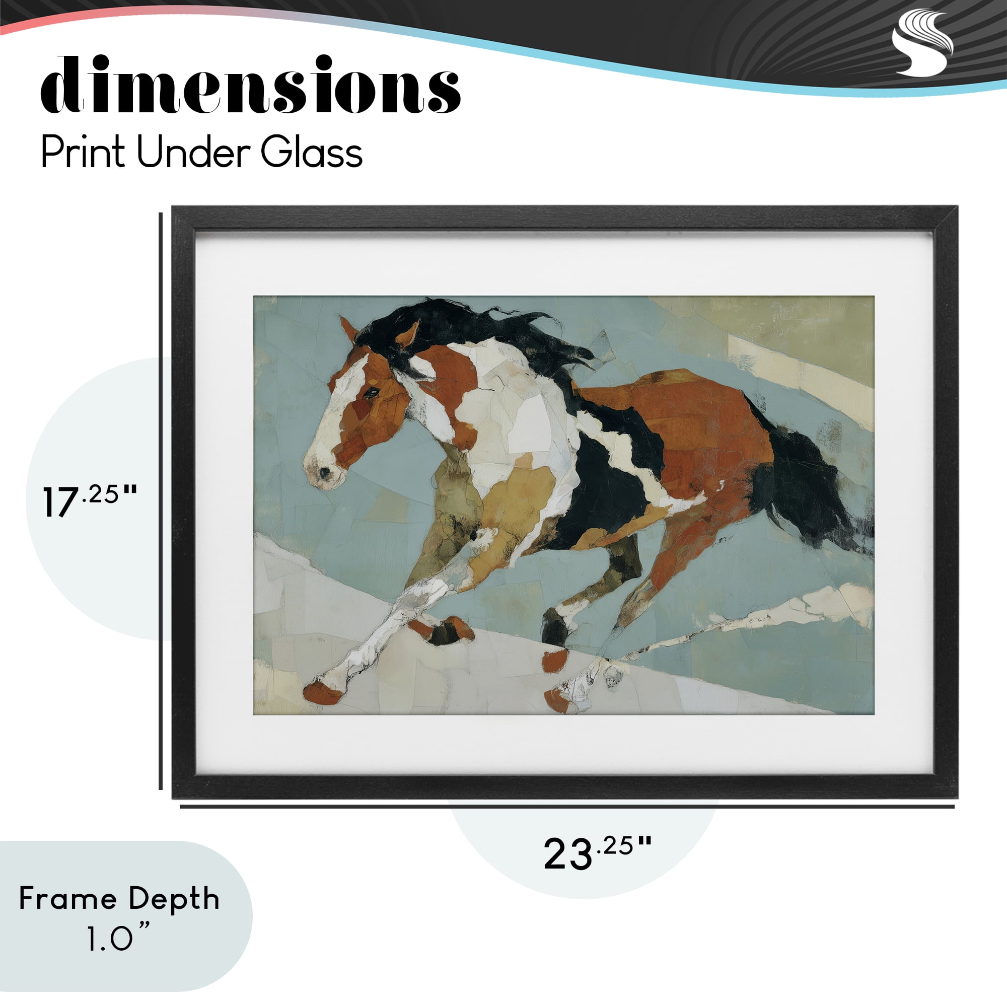 Stupell Industries Paint Horse in Motion Black Framed Print Under Glass, design by Chromatic Storm Studio