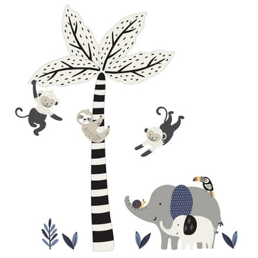 Lambs & Ivy Jungle Safari Gray/Tan Elephant/Giraffe Nursery Wall Decals ...