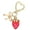 Red, variant on Elegant Strawberry Keychain Charm Pendant Convenient for Women Girls Fashionable Bag Charm with Heart Clasp Designs