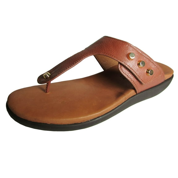 Gentle Souls Womens Galaxy LE Studded Dress Thong Sandal Shoe, Cognac, US 5.5